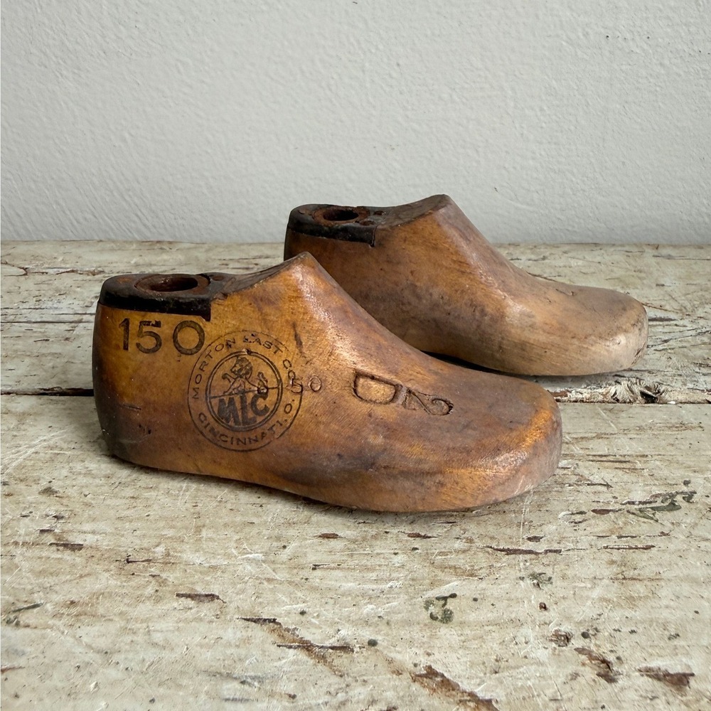 Vintage Morton Last Co Cincinnati Wooden Baby Shoe Lasts 150 Pair Cobbler Forms